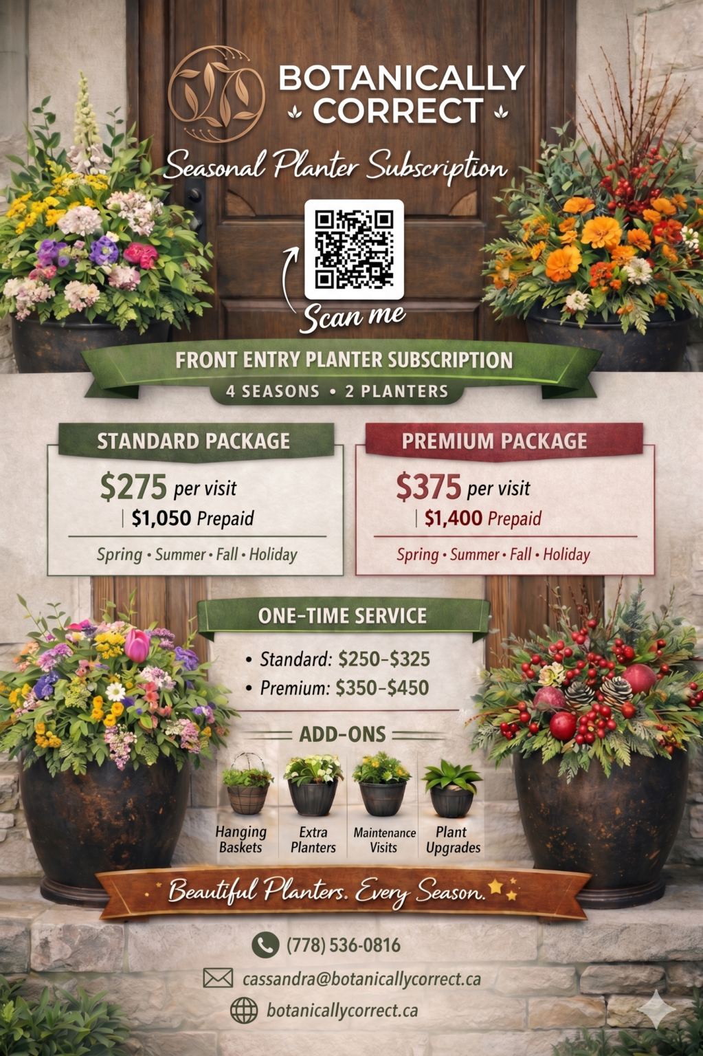 Botanically Correct Seasonal Planter flyer